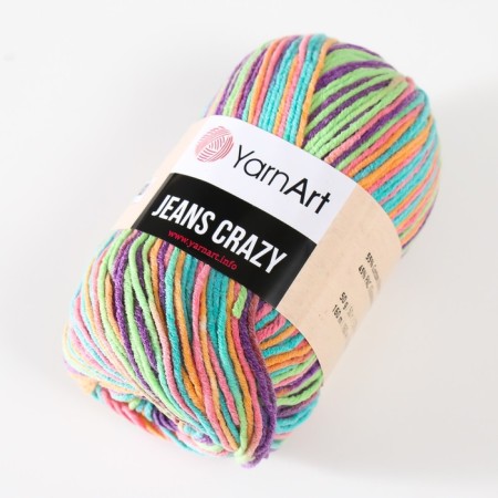Yarn "Jeans Crazy" 55% cotton, 45% acrylic 160m/50g (8215 rainbow)-1