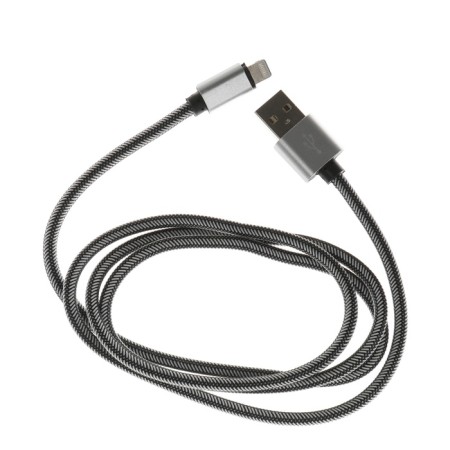 Lightning cable - usb, 2.1 a, nylon braid, 1 meter, silver-2