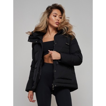Winter jacket female, size 50, black color-17