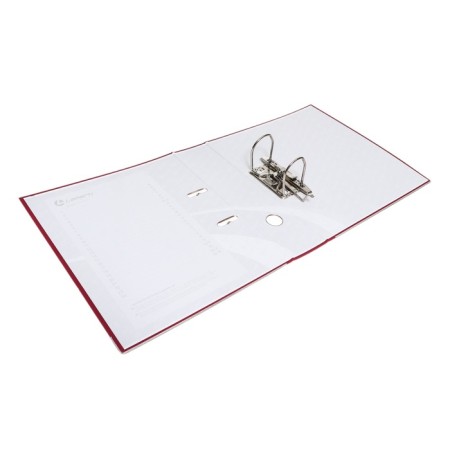 A4, 75 mm registrar, calligrata, PVC, embossing "Len", metal edging, pocket for a spine, collected, burgundy, mix-5