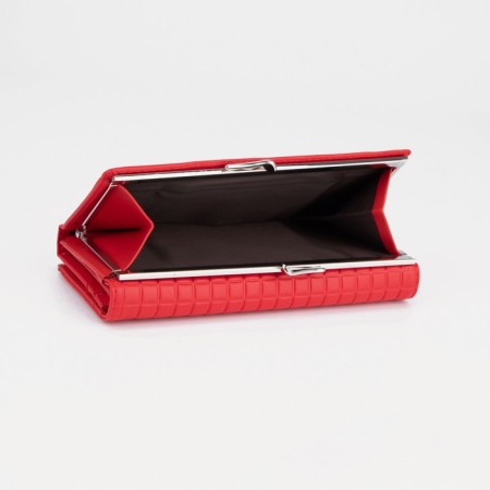 Women's wallet on magnets, red color-2