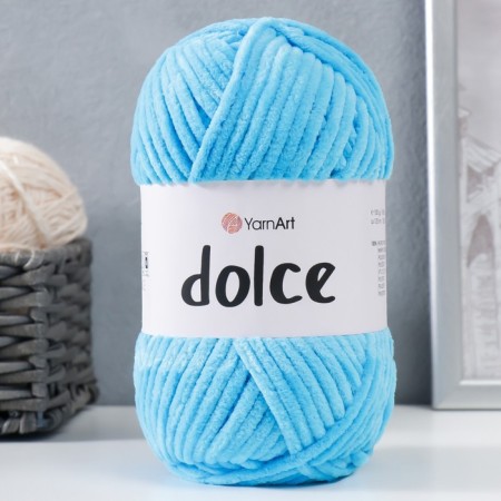 Yarn "Dolce" 100% micropoliester 120m/100g (758 t. Blue)-1