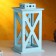 Kashpo wooden "Lantern. Provence" 17x17x31 cm, gray-blue
