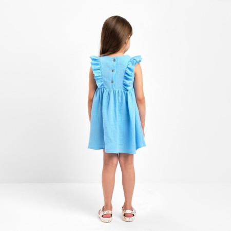 Baby dress with ruffles KAFTAN "Muslin", p 26 (80-86cm), blue-4