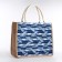 Shoper without fastening, blue/beige color