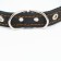 Collar leather reinforced with a kapron with a half-ring, 55 x 2.5 cm, Osh 27-53 cm, black