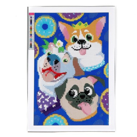Diamond mosaic with full filling on the canvas "Pesi", 20 x 30 cm-2