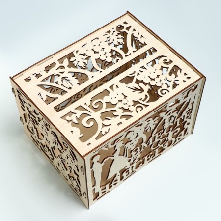 Wedding Bank "Vine", wood, collapsible, 24.5x16.5x19.5 cm-5