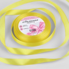 Satin tape, 12 mm × 23 ± 1 m, light-lemon color # 82
