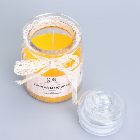 Candle in a bank flavored "Winter Mandarin" 180g, burning time 45h-3
