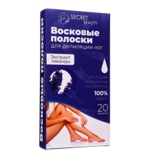 Secret Beauty wax strips for body depilation, with lavender, 20 pcs