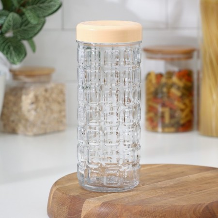 Bank for bulk products, glass, 850 ml, with a lid