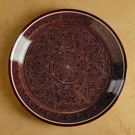 Largan Rishtan ceramics "Patterns", 36 cm brown-1