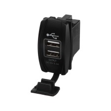 Charger, 12-24 V, 2 USB, 3.1 a, black
