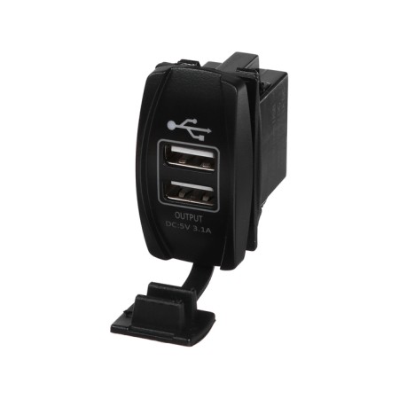 Charger, 12-24 V, 2 USB, 3.1 a, black