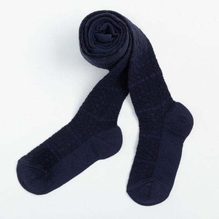Pantyhose children's openwork, dark blue color, height 128-134 cm