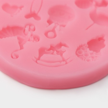Mold Dolyana "for the newborn", silicone, d = 7.5 cm, pink color-2