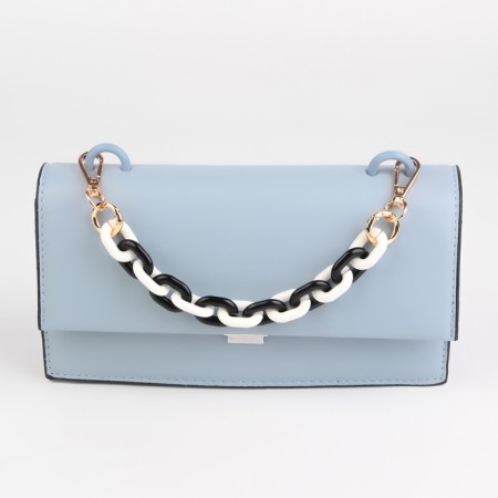 A chain for a bag, plastic, with carbines, 24 × 18 mm, 30 cm, black/white/gold color-3