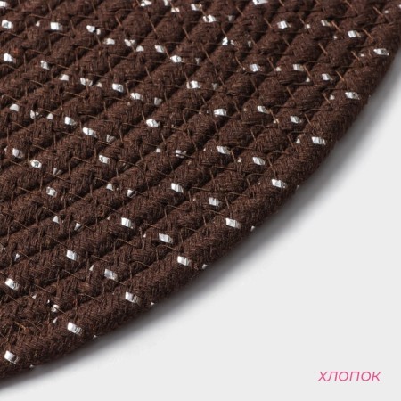 Serving napkin on the table “Shine”, d = 38 cm, brown color-2