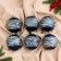 Set of balls plastic D-8 cm, 6 pcs "Night Blizzard" silver-blue