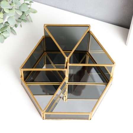 Organizer Glass for the Lesses "hexagon" 10x17x20 cm-1