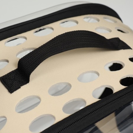 Bag - Animal carrying, folding, transparent, 42 x 32 x 28 cm, beige-5