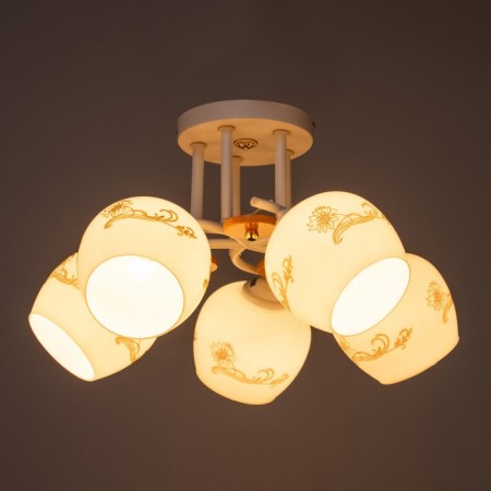 Gabriel chandelier 5x60W E27 white 46x46x28cm-2