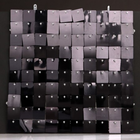 Panel with sequins for photo zones, square, 30*30cm, black color