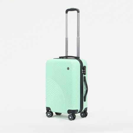 Small 20 suitcase, "Cartes factory", lightning department, code castle, 4 wheels, mint color