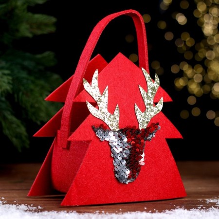 New Year's basket for decor "Deer" 16 × 10.5 × 19 cm