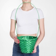 Wicker basket, bamboo, green