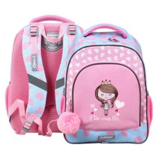 School backpack Erich Krause Ergoline 15l, 39 x 28 x 14 cm, ergonomic back, Pastel Princess 56780