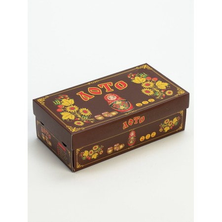 Russian lotto board game "Matryoshka", barrel 2.7 x 2.1 cm, 24 cards 21.4 x 7.9 cm-6