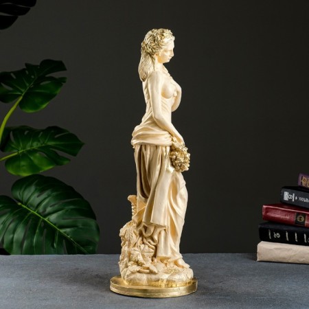 Figure "Girl with grapes" ivory, 50x20cm-1