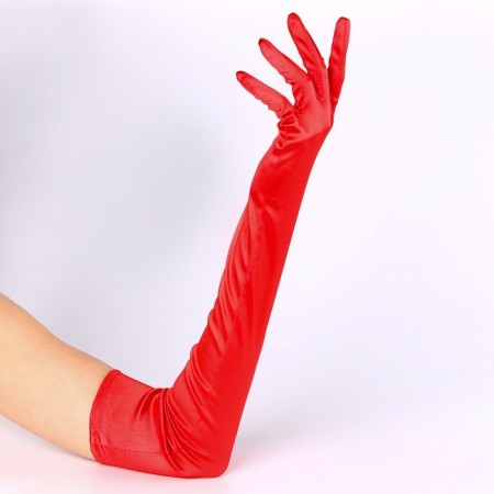 Carnival accessory-glove 55 cm, red color-3