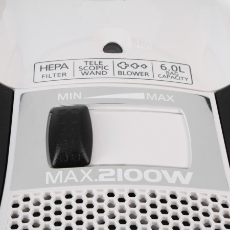 Vacuum cleaner Panasonic MC-CG715W, bag, 2100/380 W, 6 l, cord 5 m, black and white-2