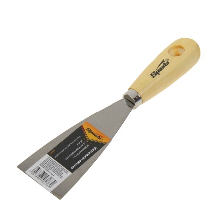 Malar spatula Sparta, 50 mm, stainless steel, handle tree