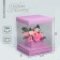 Gift box for flowers with a vase and PVC windows folding, packaging, "lavender", 23 x 30 x 23 cm