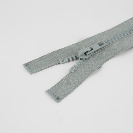 Lightning "Tractor", No. 5, detachable, automatic lock, 70 cm, light gray color-1