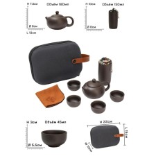 A set for a tea ceremony of 7 items, 4 people, a cup of 45 ml, a kettle of 180 ml