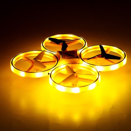 A quadrocopter radio -controlled Drone, backlight, works from the battery, yellow color-8