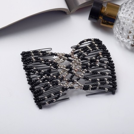 Hair clamp "Wash" space, 9.5 cm, silver-black