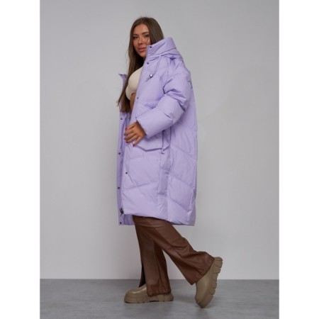 Coat insulated winter female, size 46, purple color-15