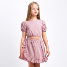 A set for a girl (top, skirt) KAFTAN, size 36 (134-140 cm), flower color color