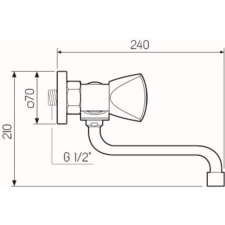 Kitchen mixer RMS SL119-361, wall, two-wound, chrome-4