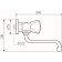 Kitchen mixer RMS SL119-361, wall, two-wound, chrome