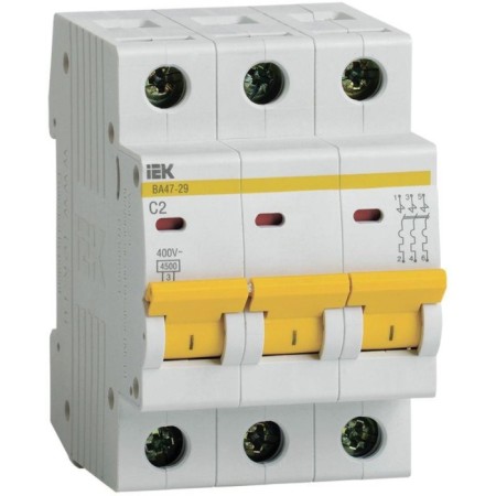Circuit breaker automatic IEK MVA20-3-002-C 3P, 2A, 4.5ka