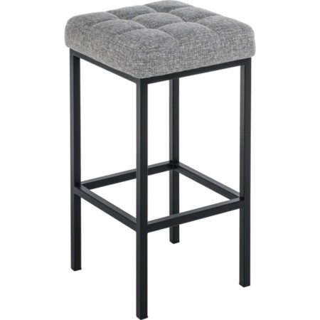 Stool Bar loft Metal/fabric, black/gray 35x35x65 cm-5