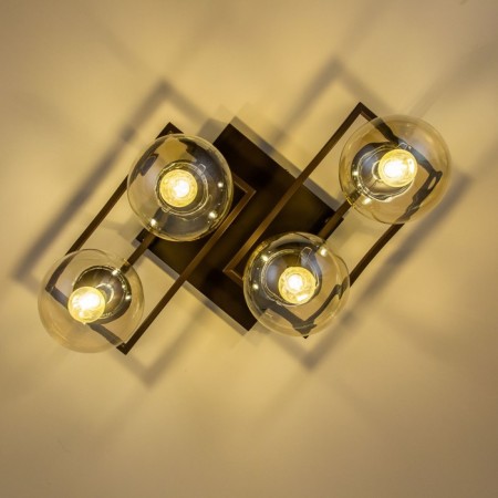 Ceiling chandelier Citilux "Breeze" CL106245, 58.5x33x23 cm, 4x60W, E14, brown color-5