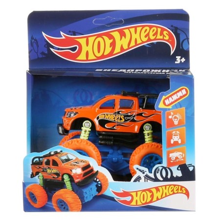 Metal machine “Hot Wheels SUV” 12 cm, inertia, suspension, light and sound effects-1